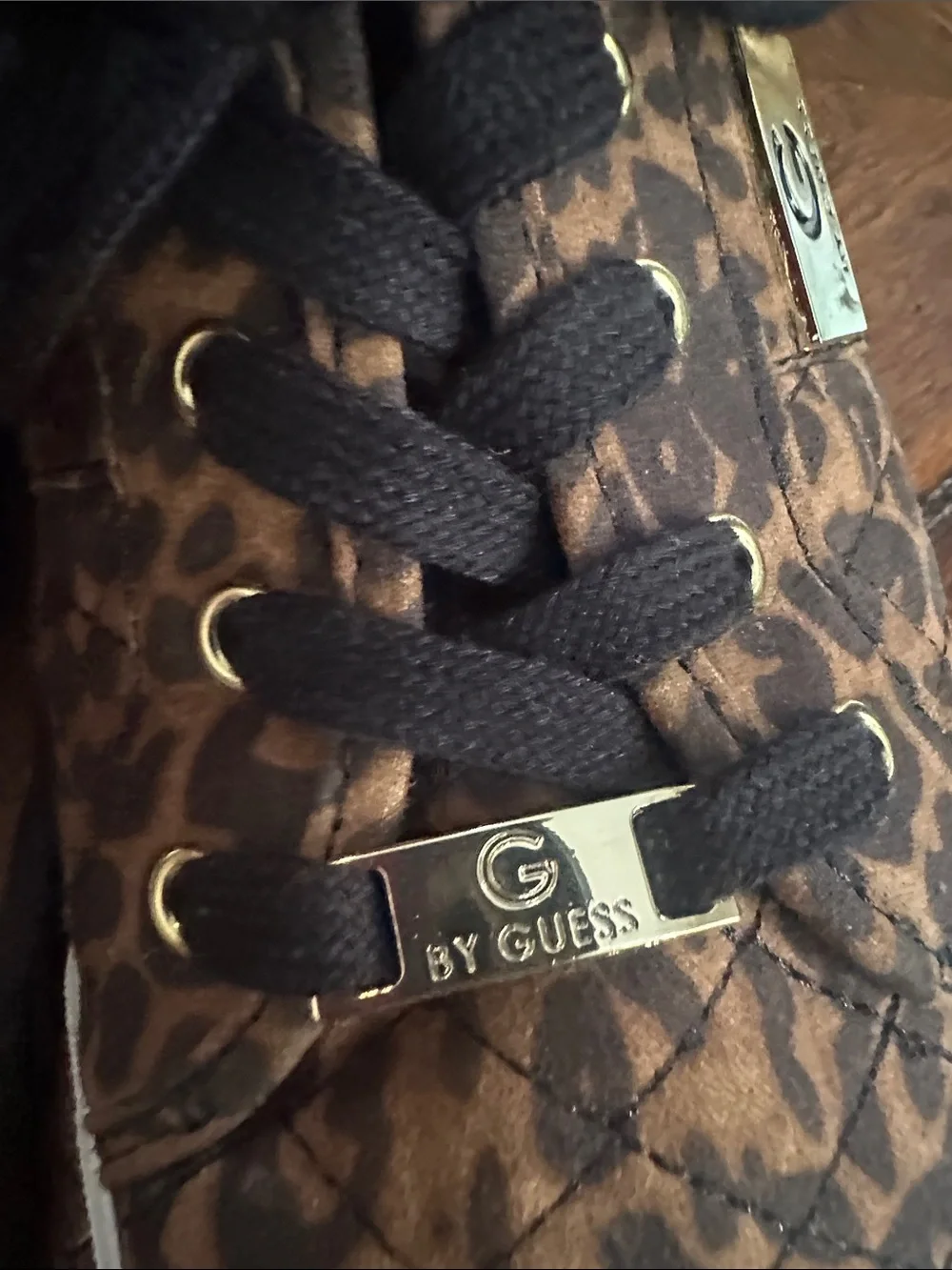 Guess Leopard-Print Lace-Up Sneakers in Brown and Black